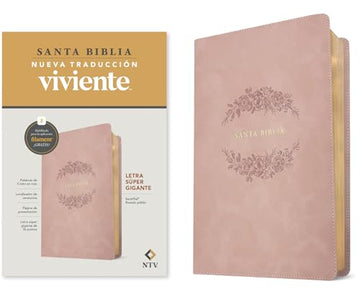 Biblia letra s�per gigante NTV, con Filament (SentiPiel, Rosado p�lido, Letra Roja) (Spanish Edition) cover image