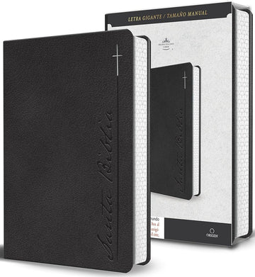 Biblia RVR 1960 Letra gigante, símil piel, gris (Edición cantos pintados) / Spanish Bible RVR 1960 Giant Print Handy Size Leathersoft Gray with cross (Spanish Edition) cover image