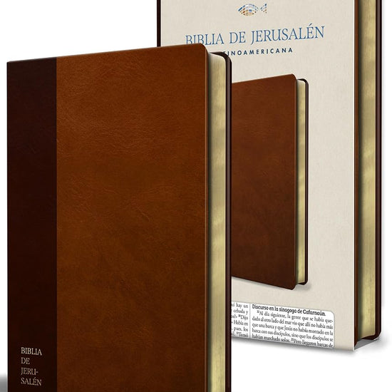 Biblia Católica Biblia de Jerusalén Latinoamericana símil piel marrón / Spanish Jerusalem Bible, Latinamerican Brown leathersoft (Spanish Edition) cover image