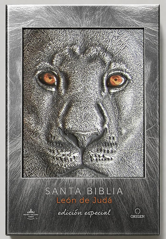 Biblia RVR 1960 Letra grande León de Judá edición especial plata con índice y canto negro / Spanish Bible RVR 1960 Large Print Imitation Leather Lion of J (Spanish Edition) cover image