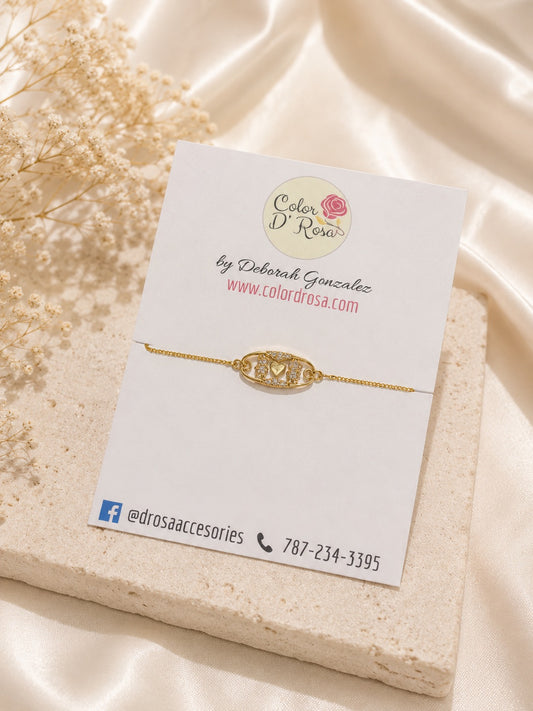 Pulsera colección niño y niña corazón | Color D rosa