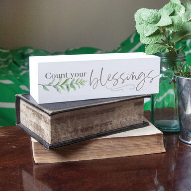 Count your blessings - Wood block décor - Pura Vida Books