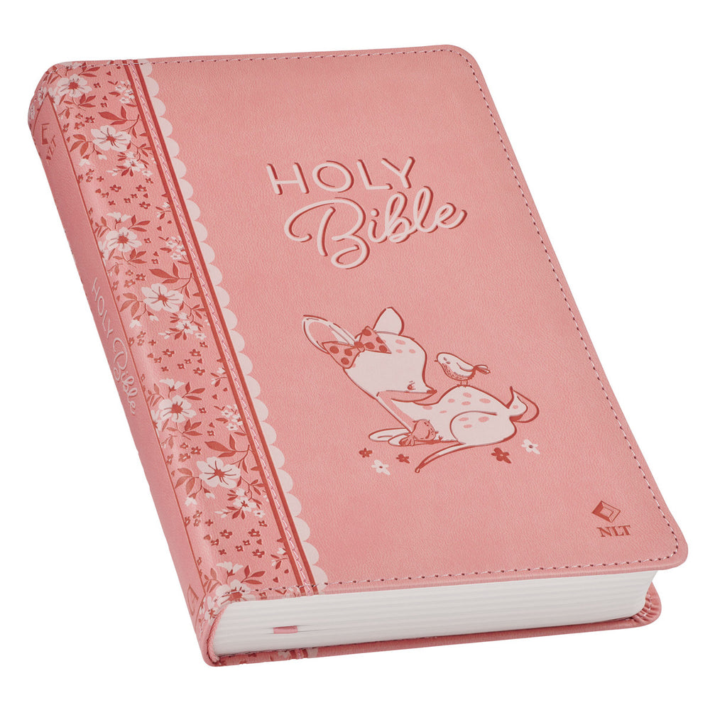 Pink Faux Leather NLT New Testament Keepsake Bible for Girls(Nuevo Testamento niñas)