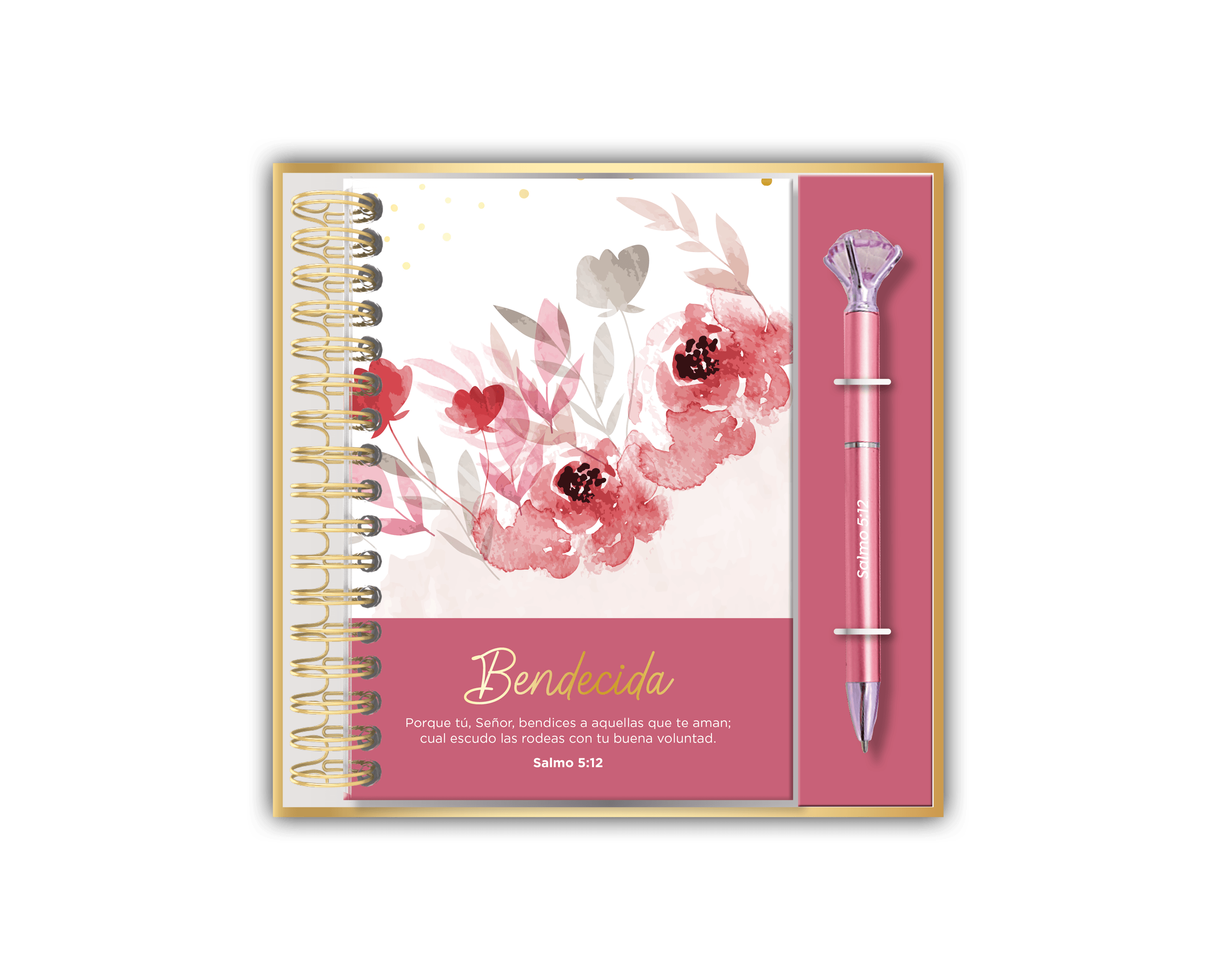 Set Libreta y Bolígrafo Diamante | Bendecida | Salmo 5:12