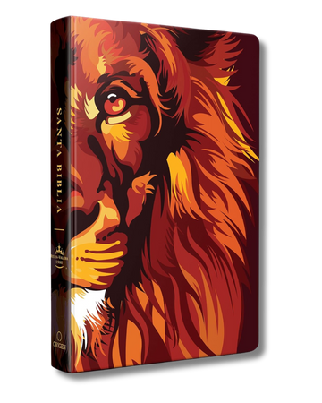 Biblia RVR 1960 letra grande tamaño manual, TD León de Judá marrón (Edición cantos pintados) Reina Valera Revisada 1960