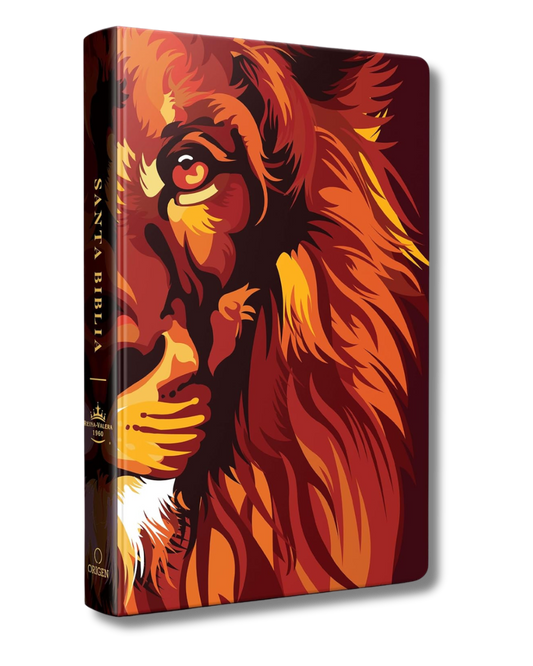 Biblia RVR 1960 letra grande tamaño manual, TD León de Judá marrón (Edición cantos pintados) Reina Valera Revisada 1960