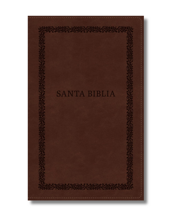 Biblia Reina Valera 1960 | Tierra Santa, Ultrafina legra grande, imitación piel, color café con cierre