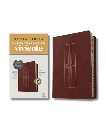 Biblia Ultrafina con Filament | NTV, Color Marrón, Piel con Índice