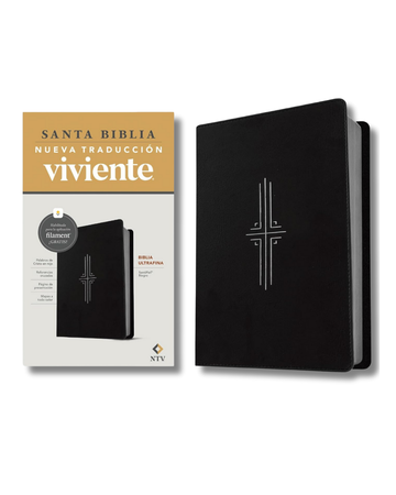 Biblia Ultrafina con Filament | NTV, Color Negro, Piel