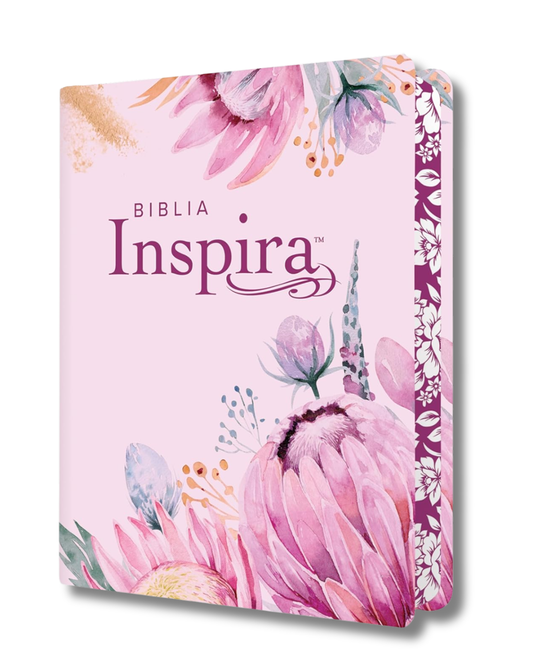 Biblia Inspira | Ilustrada NTV, Letra Grande - Primaveral Rosa + Filament