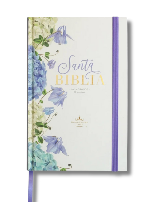 Biblia RV1960 | Letra grande, tapa lila floreado