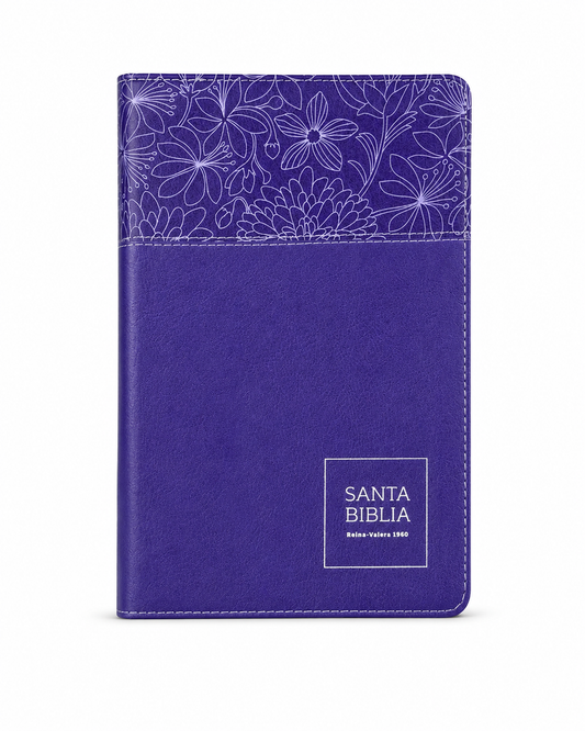 Biblia RVR60 | Bifloral Lila, Índice y Letra Grande