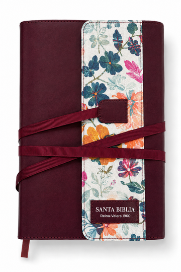Biblia RVR60 | Letra Grande con Índice Vintage Floral Rosa