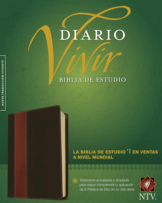 Biblia de Estudio del Diario Vivir (NTV) | Letra Roja, SentiPiel, Café/Café claro, Índice