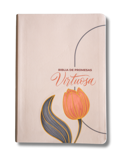 Biblia RVR1960 | Promesa Virtuosa Letra Gigante Piel Crema