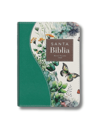 Biblia de Bolsillo | RVR960 (imitación piel, floral, verde)