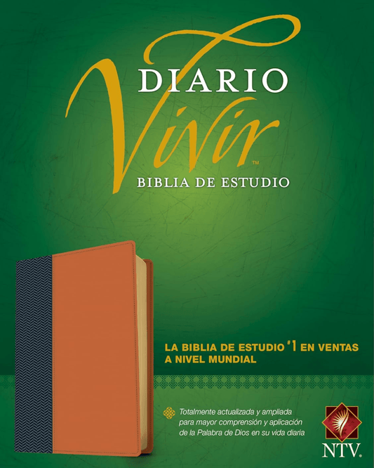 Biblia de Estudio Diario Vivir (NTV) | Doble tono Azul/Café, Imitación Piel, Índice