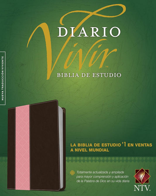 Biblia de Estudio del Diario Vivir (NTV) | Doble tono Rosa/Marrón, imitación piel