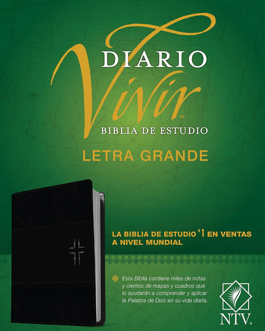 Biblia de Estudio del Diario Vivir (NTV) | Letra grande, Imitación Piel, Negro/Ónice