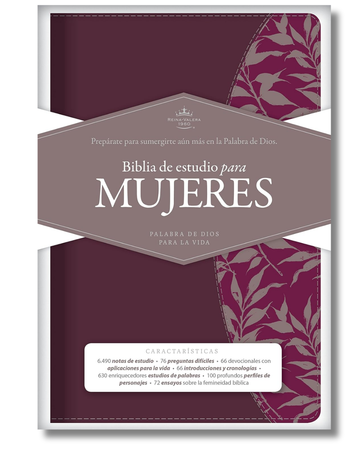 Biblia de Estudio para Mujeres | (RVR1960), color vino tinto/fucsia, símil piel