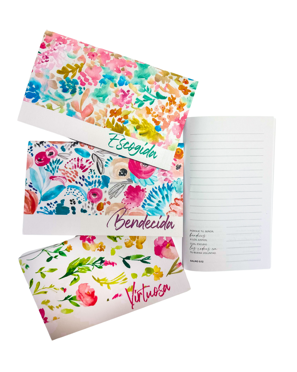 Libretas Escogida, Bendecida, Virtuosa (Paquete de 3) | Floral Color