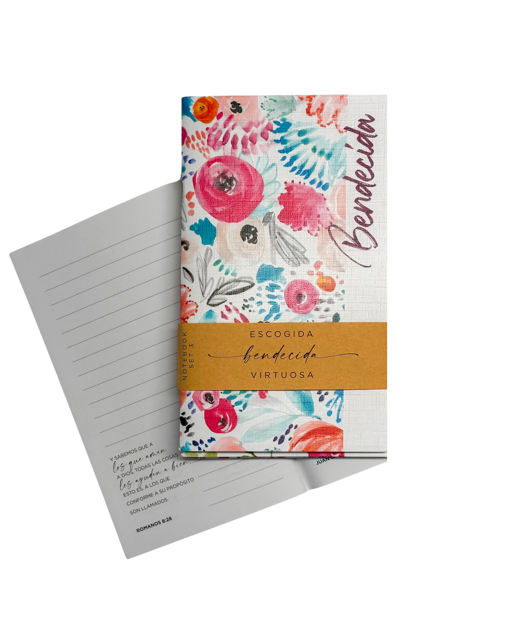 Libretas Escogida, Bendecida, Virtuosa (Paquete de 3) | Floral Color