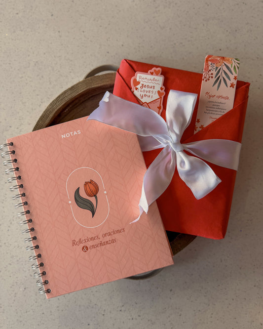 Libreta Reflexiones, Oraciones y Enseñanzas | Rosa con Envoltura