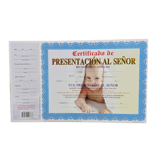 Certificado de Presentación Infantil