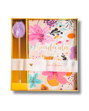 Journal & bolígrafo pom pom | Bendecida