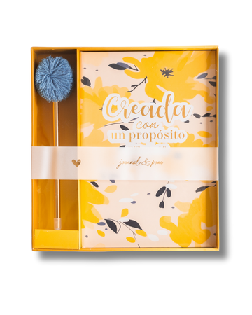 Journal & bolígrafo pom pom | Creada con propósito