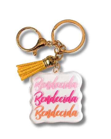 Llavero Acrilico con Tassel | Bendecida