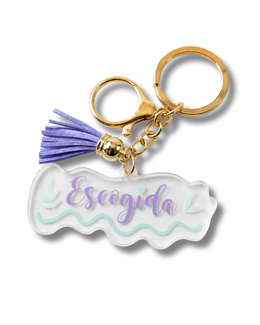 Llavero Acrilico con Tassel | Escogida