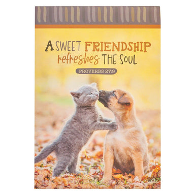A Sweet Friendship Fall Puppy and Kitten Notepad - Pura Vida Books