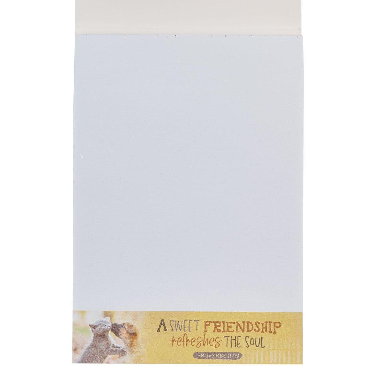 A Sweet Friendship Fall Puppy and Kitten Notepad - Pura Vida Books