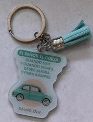 Llavero Acrílico con Tassel | el Señor Te Cuida