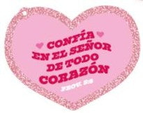 Llavero de Caucho con Glitter | Confía en el Señor de Todo Corazón