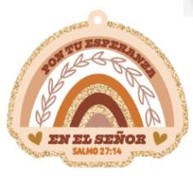 Llavero de Caucho con Glitter | Pon Tu Esperanza en el Señor