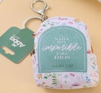 Llavero Mochila Monedero | Nada Es Imposible para Dios
