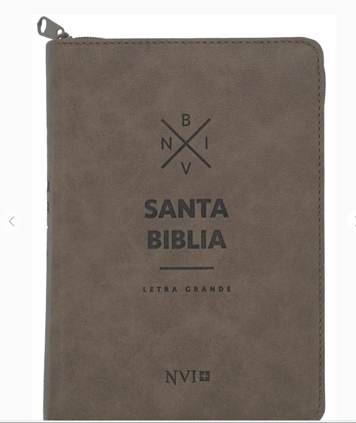Biblia NVI Letra Grande, Tamaño Mediano, con Zipper - Marrón