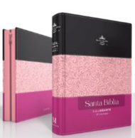 Biblia para Mujeres con Cierre Letra Gigante 15 puntos RV1960 imit tricolor negro/rosa/fucsia con indice