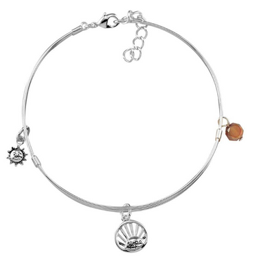 Pulcera plateada hope sun bead- esperanza sol