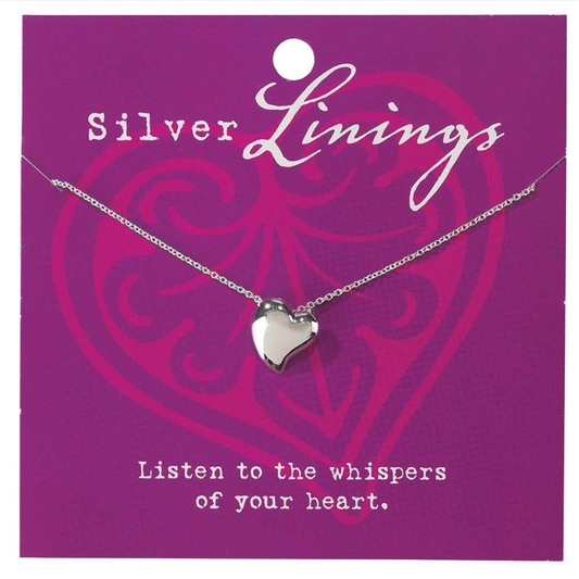 Collar Silver Linings plateado corazón