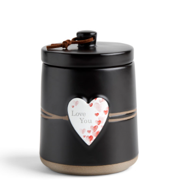 Love You (Te amo)Art Heart Candle with Lid