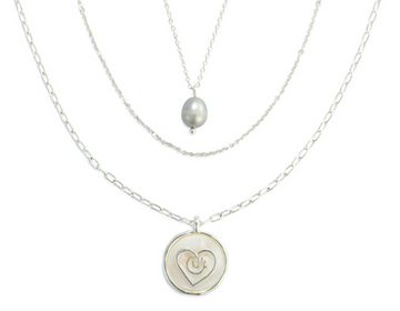 Collar Grateful Heart Mother of Pearl - Plata