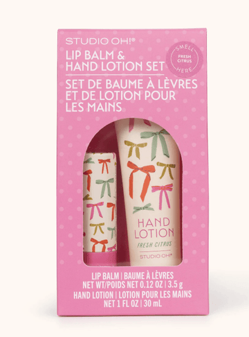 Set de bálsamo labial y loción de manos