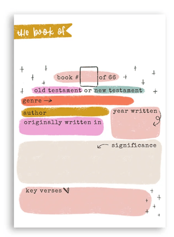 Books of the Bible Summary Fill-in Notepad