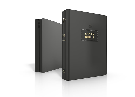 Biblia RVR 60 color negra con índice y zipper letra gigante