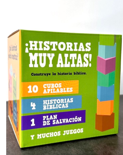 Cubo apilable con historias bíblicas para niños