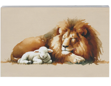 Lion Lamb Art - Arte del cordero león