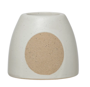 Stoneware Portavelas con diseño circular